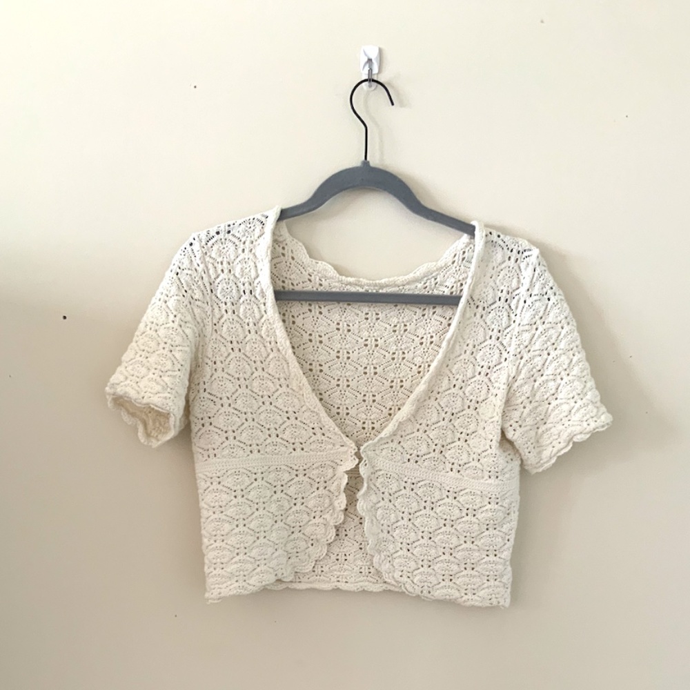 Vintage Cropped Button Up Cream Cardigan  🌻🌿